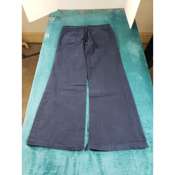 Gap Pants Sz 8 Womens Blue Stretch Chino Khaki Mid Rise Ladies Flared Wide Leg - Picture 10 of 12
